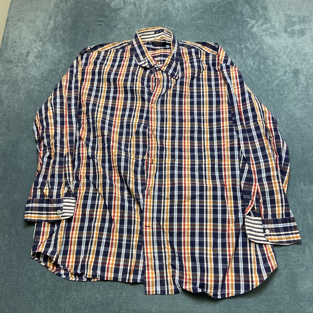 Paul & Shark Yachting Shirt Men 3XB Multicolor Plaid Business Formal Button Down